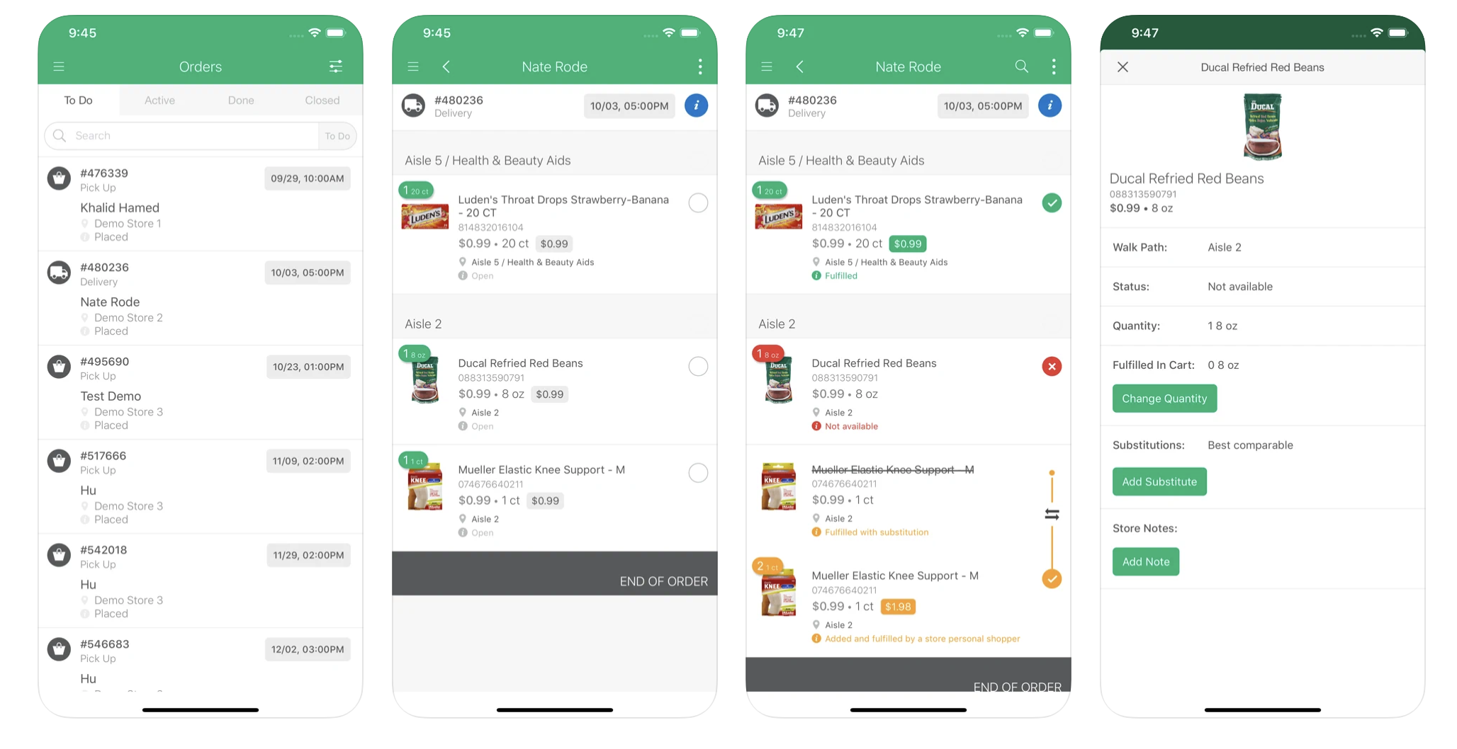 UI Project: Personal Shopper Substitution – Freshop for Stores Mobile App